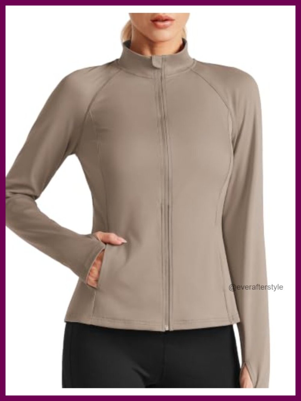 Women's Lightweight Full Zip Athletic Workout Jacket with Pockets